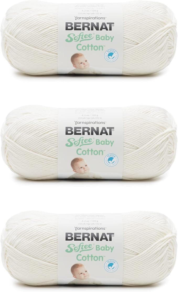 Bernat Softee Baby Cotton Yarn in Natural — DK weight for knitting and crocheting baby projects