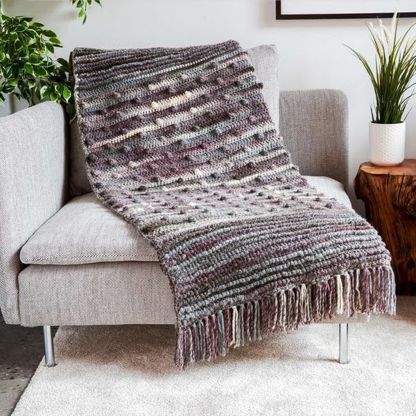 Close-up of Bernat Symphony nylon yarn fiber texture for knitting and crocheting