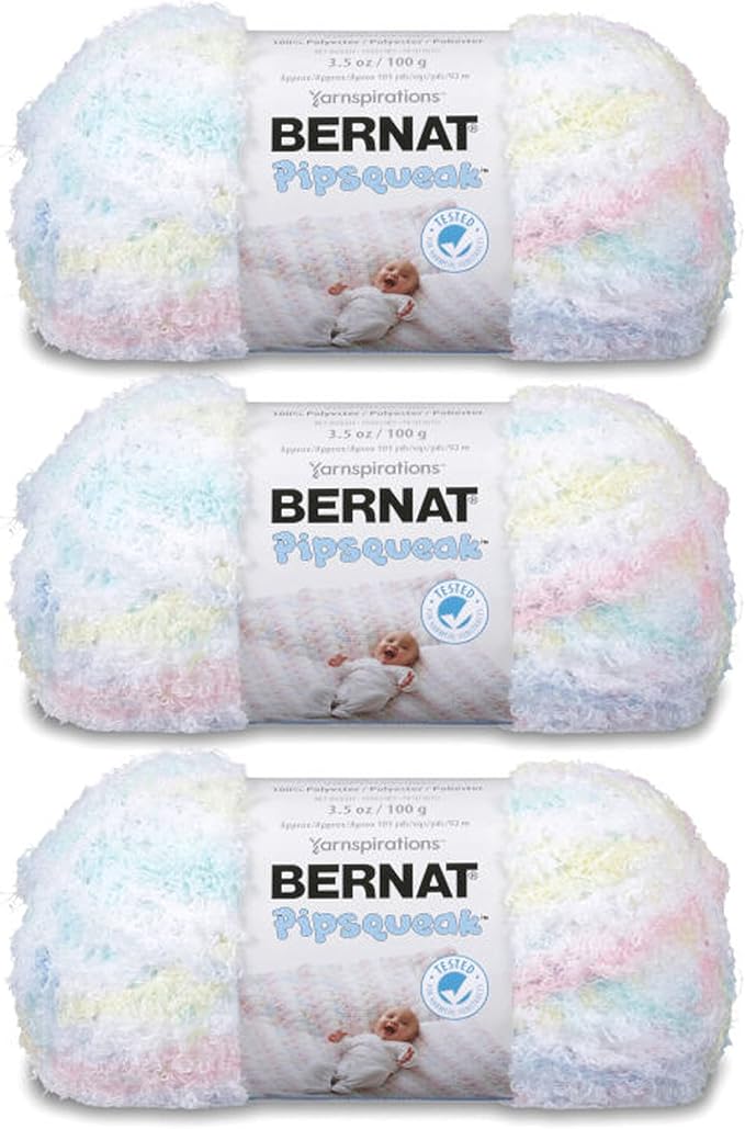 Bernat Pipsqueak Polyester Yarn in Print — bulky weight for knitting and crocheting baby and kids projects