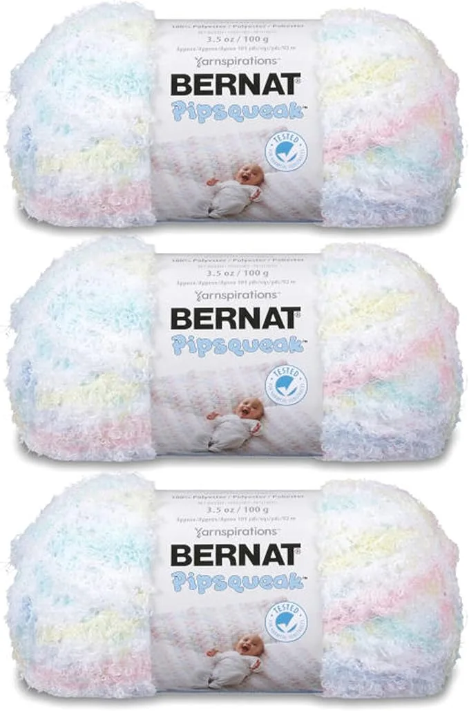 Bernat Pipsqueak Polyester Yarn in Print — bulky weight for knitting and crocheting baby and kids projects