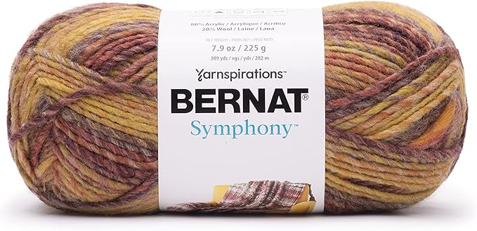 Bernat Symphony Nylon Yarn in Autumn Maple — for knitting and crocheting garments and accessories