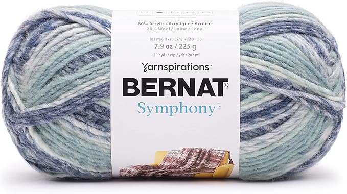 Bernat Symphony Nylon Yarn in Sea Spray — for knitting and crocheting garments and accessories