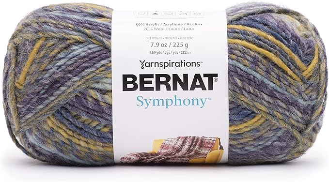 Bernat Symphony Nylon Yarn in Royal — for knitting and crocheting garments and accessories