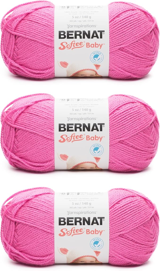 Bernat Softee Baby Acrylic Yarn in Petunia color — DK weight for knitting and crocheting