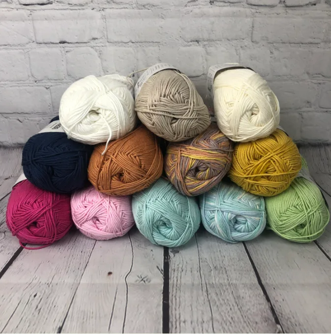 Close-up of cotton yarn fiber texture used in Bernat knitting and crocheting projects