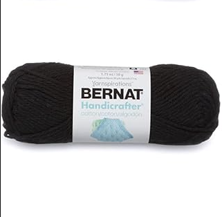 Bernat Handicrafter Cotton Yarn in Black Licorice — worsted weight for knitting and crocheting