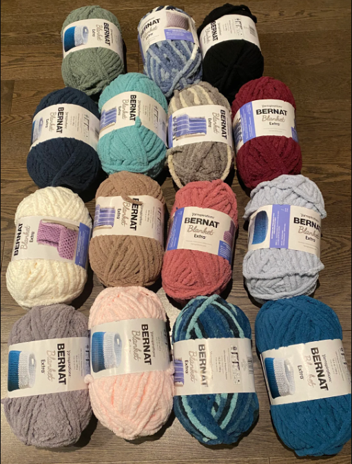 Close-up of Bernat Baby Velvet polyester yarn texture for knitting and crocheting